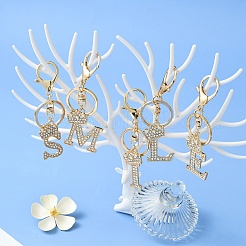 Golden Alloy Rhinestone Keychain&nbsp;KEYC-YW00105-01