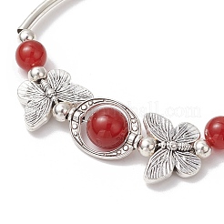 3Pcs Natural Carnelian & Amethyst & White Jade Beaded Braceleys&nbsp;BJEW-JB11665