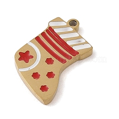 Christmas Theme Ion Plating(IP) 304 Stainless Steel Enamel Charms&nbsp;STAS-Z083-06G-04