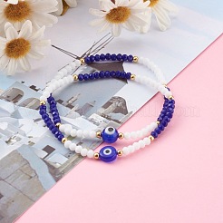 Faceted Glass Beaded Stretch Bracelets&nbsp;BJEW-JB05984
