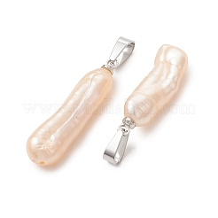 Natural Baroque Keshi Pearl Pendants&nbsp;PALLOY-JF05416-01