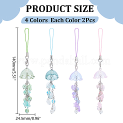 9Pcs Glass & Plastic & Acrylic Mobile Straps&nbsp;HJEW-WR00005