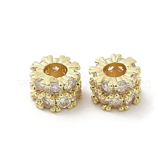 Rack Plating Brass Micro Pave Cubic Zirconia Beads&nbsp;KK-F866-07G