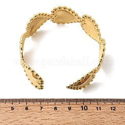 Heart Brass Cuff Bangles for Women&nbsp;BJEW-Z163-01G