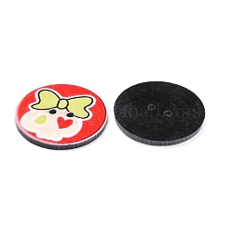 2-Hole Flat Round with Lovely Skull Pattern Acrylic Buttons&nbsp;BUTT-F055-02-M
