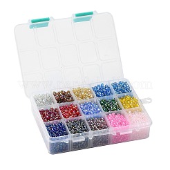 375G 15 Colors Glass Seed Beads&nbsp;SEED-JP0004-05-4mm