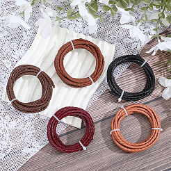 10 Yards 5 Colors Braided Leather Cord&nbsp;WL-CL0001-08