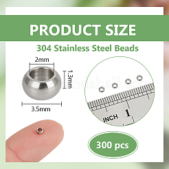 300Pcs Rondelle 304 Stainless Steel Beads&nbsp;STAS-BC0004-19