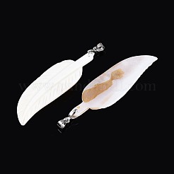 Natural Freshwater Shell Carved Big Pendants&nbsp;SHEL-N038-20P