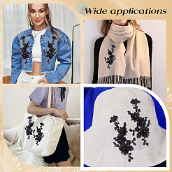 2Pcs 2 Styles 3D Flower Polyester Embroidery Sew on Appliques&nbsp;DIY-CY0001-03B