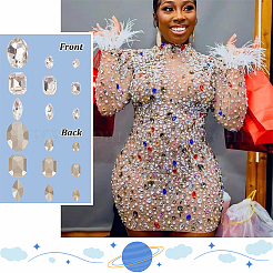 450Pcs 9 Style Glass Rhinestone Cabochons&nbsp;GGLA-HY0001-04
