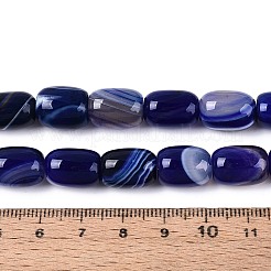 Dyed Natural Banded Agate Beads Strands&nbsp;G-T144-44C