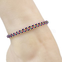 Bohemian Style Adjustable Macrame Cotton Cord Braided Anklets for Women&nbsp;AJEW-AN00817