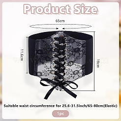 1Pc Retro Sexy Cloth Lace Elastic Waist Belts for Dress&nbsp;AJEW-HY0003-49A