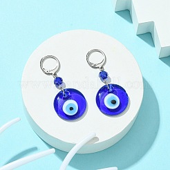 Evil Eye Glass Leverback Earrings&nbsp;EJEW-JE05573-01