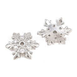Christmas Brass Clear Cubic Zirconia Beads&nbsp;KK-B186-03P