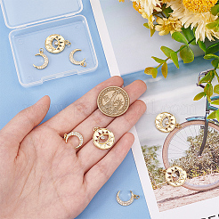 8Pcs 2 Style Rack Plating Brass Micro Pave Cubic Zirconia Pendants&nbsp;KK-BC0011-96