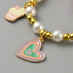 Heart & Star & Donut Alloy Charm Bracelets&nbsp;BJEW-WH0026-08G