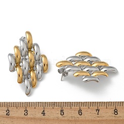 304 Stainless Steel Two Tone Stud Earrings for Women&nbsp;LS-STAS-Z117-03GP