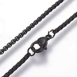 304 Stainless Steel Box Chain Necklaces&nbsp;NJEW-P250-02B-03