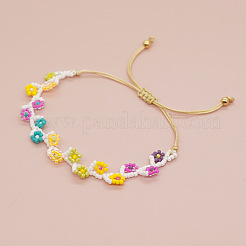 Handmade Glass Seed Bead Woven Flower Braided Bracelets&nbsp;RV1845