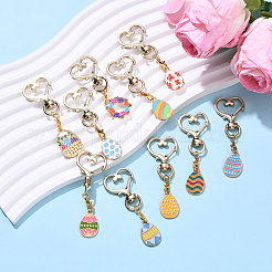 10Pcs Easter Egg Alloy Enamel Pendant Decoreations&nbsp;HJEW-YW00088