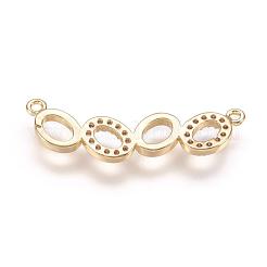 Brass Micro Pave Cubic Zirconia Links&nbsp;ZIRC-E124-14G