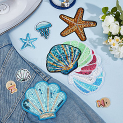 22Pcs 11 Styles PET & Felt & Hot Melt Glue Patches&nbsp;PATC-MA0001-42