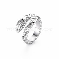 Snake Shape Rack Plating Alloy Cuff Rings&nbsp;RJEW-Q163-031B-RS
