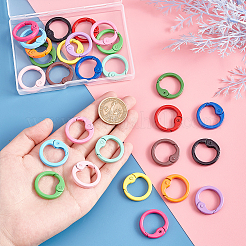 28Pcs 14 Colors Spray Painted Alloy Spring Gate Rings&nbsp;FIND-PH0007-90