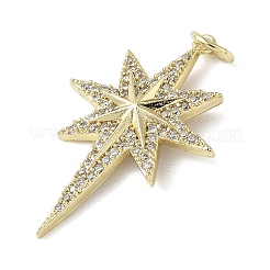 Brass Micro Pave Cubic Zirconia Pendants&nbsp;KK-L248-07G-01