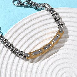 201/304 Stainless Steel Box Chain Bracelets for Unisex&nbsp;BJEW-F522-03G