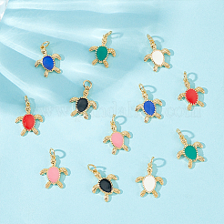 12Pcs 6 Colors Brass Pendants&nbsp;KK-NB0003-37
