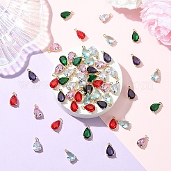 5Pcs Transparent Glass Charms&nbsp;GLAA-YW0004-41A