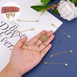 8Pcs 4 Style Brass Micro Pave Cubic Zirconia Chain Extender&nbsp;KK-SZ0005-61