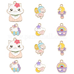 60Pcs 6 Styles Alloy Enamel Pendants&nbsp;ENAM-CJ0004-90