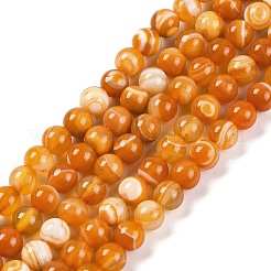Natural Striped Agate/Banded Agate Beads Strands&nbsp;LS-G-H037-A02-01