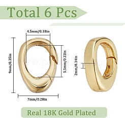 6Pcs Brass Spring Gate Rings&nbsp;KK-SC0003-80