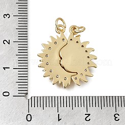 Brass Micro Pave Clear Cubic Zirconia Pendants&nbsp;CU-CBA108A-11G