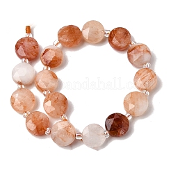 Natural Red Hematoid Quartz/Ferruginous Quartz Beads Strands&nbsp;G-D105-A04