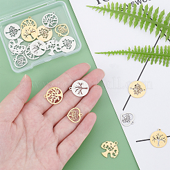 20Pcs 10 Style 201 Stainless Steel Pendants&nbsp;STAS-DC0004-52