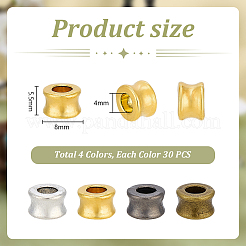 120Pcs 4 Colors Tibetan Style Alloy European Beads&nbsp;FIND-PH0059-79