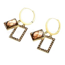 Rectangle Alloy Glass Hoop Earrings&nbsp;FS-WGE8453-01