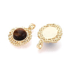 Natural Tiger Eye Pendants&nbsp;KK-N287-04G