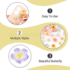 84Pcs 12 Styles Plumeria Opaque Resin Cabochons&nbsp;RESI-TA0004-32