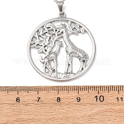 304 Stainless Steel Pendant Cable Chain Necklaces for Men Women&nbsp;NJEW-K308-03D-P