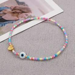 Macaron Glass Seed Beaded Stretch Bracelets&nbsp;JJ3447