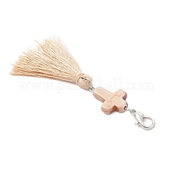 Spray Painted Synthetic Turquoise & Polyester Tassel Pendant Decorations&nbsp;HJEW-JM03933-02