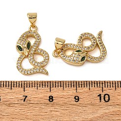 Brass Micro Pave Cubic Zirconia Pendants&nbsp;KK-F911-04G