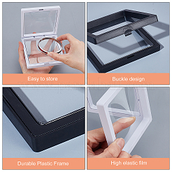8Pcs 2 Colors Square Transparent PE Thin Film Suspension Jewelry Display Boxes&nbsp;ODIS-GA0001-70